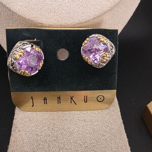 Purple and Gold Women's Earrings (1680)